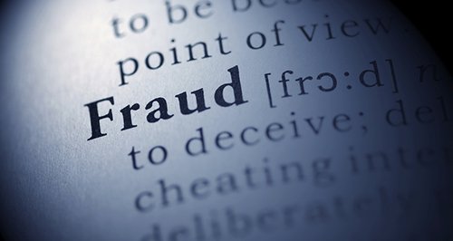 The word fraud in a dictionary